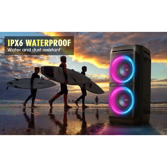 W-King Блутут парти колона Bluetooth Party Speaker - T11 Black - 100W, Guitar Input, Karaoke W-King Блутут парти колона Bluetooth Party Speaker - T11 Black - 100W, Guitar Input, Karaoke