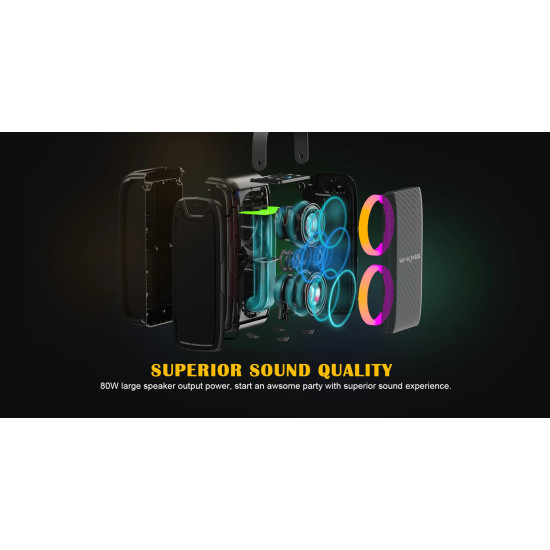 W-King Блутут парти колона Bluetooth Party Speaker - T9 Black - 80W, Wireless Microphone, Karaoke W-King Блутут парти колона Bluetooth Party Speaker - T9 Black - 80W, Wireless Microphone, Karaoke