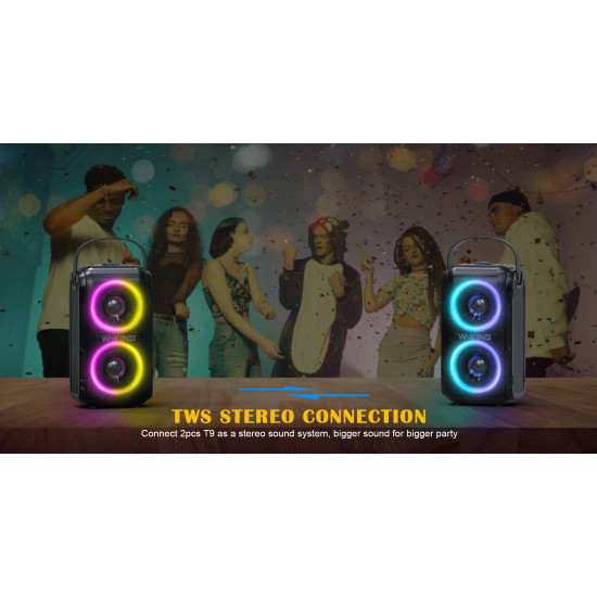 W-King Блутут парти колона Bluetooth Party Speaker - T9 Black - 80W, Wireless Microphone, Karaoke W-King Блутут парти колона Bluetooth Party Speaker - T9 Black - 80W, Wireless Microphone, Karaoke