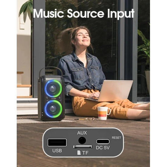 W-King Блутут парти колона Bluetooth Party Speaker - T9 Black - 80W, Wireless Microphone, Karaoke W-King Блутут парти колона Bluetooth Party Speaker - T9 Black - 80W, Wireless Microphone, Karaoke