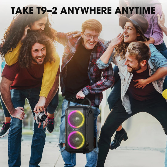W-King Блутут парти колона Bluetooth Party Speaker - T9 Black - 80W, Wireless Microphone, Karaoke W-King Блутут парти колона Bluetooth Party Speaker - T9 Black - 80W, Wireless Microphone, Karaoke