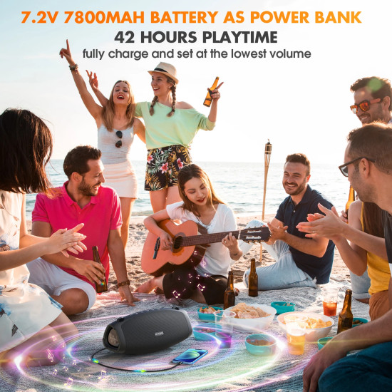W-King Блутут мобилна колонка Bluetooth Speaker - X10 Black- 70W W-King Блутут мобилна колонка Bluetooth Speaker - X10 Black- 70W