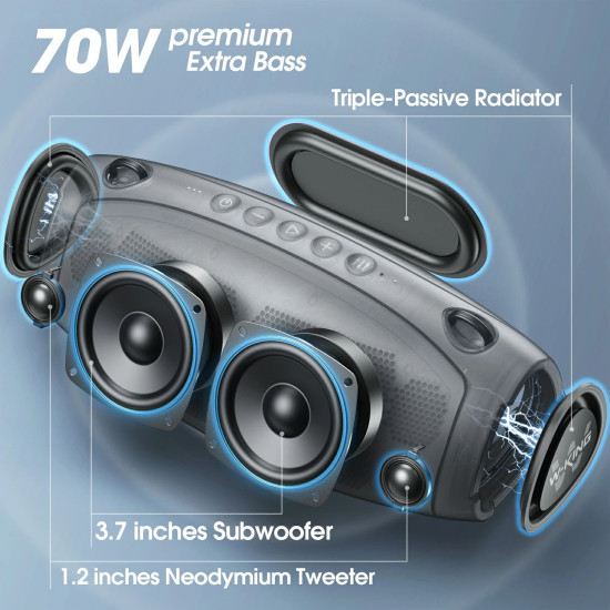 W-King Блутут мобилна колонка Bluetooth Speaker - X10 Black- 70W W-King Блутут мобилна колонка Bluetooth Speaker - X10 Black- 70W