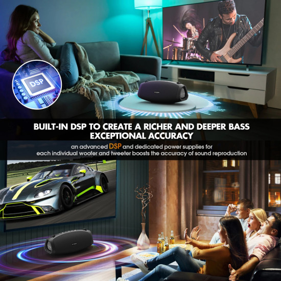 W-King Блутут мобилна колонка Bluetooth Speaker - X10 Black- 70W W-King Блутут мобилна колонка Bluetooth Speaker - X10 Black- 70W