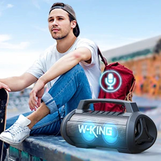 W-King Блутут мобилна парти колонка Bluetooth Party Speaker - D10 Black - 70W, Karaoke mic input, Light Show W-King Блутут мобилна парти колонка Bluetooth Party Speaker - D10 Black - 70W, Karaoke mic input, Light Show