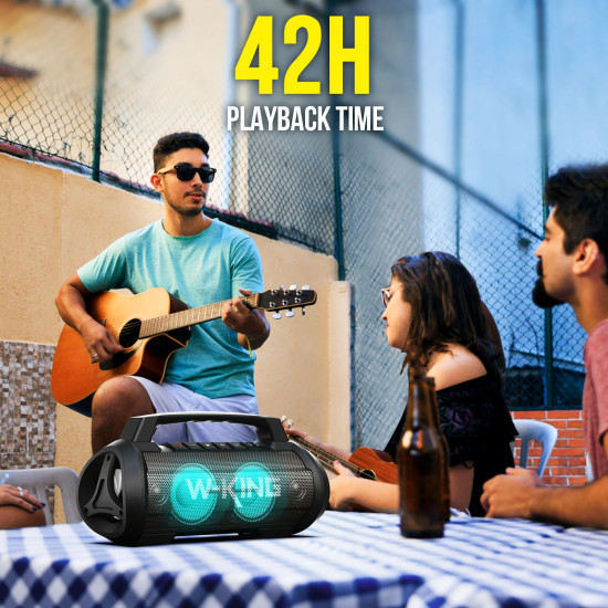 W-King Блутут мобилна парти колонка Bluetooth Party Speaker - D10 Black - 70W, Karaoke mic input, Light Show W-King Блутут мобилна парти колонка Bluetooth Party Speaker - D10 Black - 70W, Karaoke mic input, Light Show