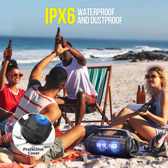 W-King Блутут мобилна парти колонка Bluetooth Party Speaker - D10 Black - 70W, Karaoke mic input, Light Show W-King Блутут мобилна парти колонка Bluetooth Party Speaker - D10 Black - 70W, Karaoke mic input, Light Show