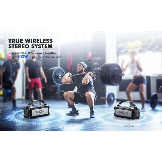 W-King Блутут мобилна колонка Bluetooth Speaker - D8 Black - 50W W-King Блутут мобилна колонка Bluetooth Speaker - D8 Black - 50W