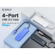 Orico хъб USB3.1 HUB Type-C - 4 x USB3.0 - PAPW4A-C3-015-BK Orico хъб USB3.1 HUB Type-C - 4 x USB3.0 - PAPW4A-C3-015-BK