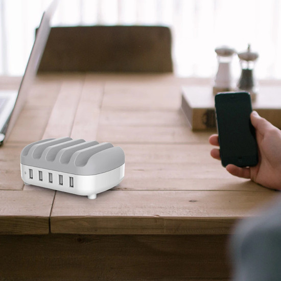 Orico зарядна станция за мобилни устройства Charger Station 220V - 5 x USB 40W White - DUK-5P-EU-WH Orico зарядна станция за мобилни устройства Charger Station 220V - 5 x USB 40W White - DUK-5P-EU-WH