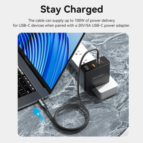 Vention кабел USB2.0 Type-C/Type-C 100W 1.2m - TAYBAV Vention кабел USB2.0 Type-C/Type-C 100W 1.2m - TAYBAV