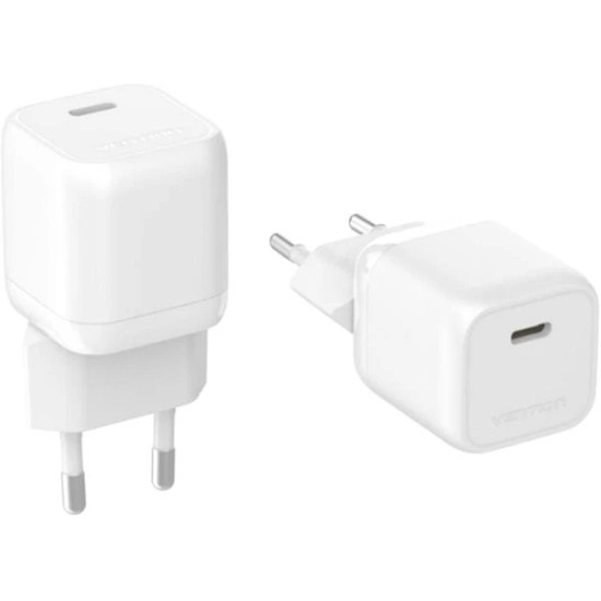Vention Универсално зарядно за стена Charger Wall GaN - USB Type-C 30W White - FAKW0-EU Vention Универсално зарядно за стена Charger Wall GaN - USB Type-C 30W White - FAKW0-EU