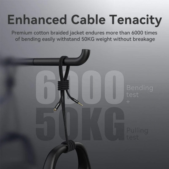 Vention Аудио Кабел Cotton Braided TRRS 3.5mm Male to 3.5mm F - 0.5m - Gold plated, Aluminum alloy - BHCBD Vention Аудио Кабел Cotton Braided TRRS 3.5mm Male to 3.5mm F - 0.5m - Gold plated, Aluminum alloy - BHCBD