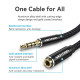 Vention Аудио Кабел Cotton Braided TRRS 3.5mm Male to 3.5mm F - 0.5m - Gold plated, Aluminum alloy - BHCBD Vention Аудио Кабел Cotton Braided TRRS 3.5mm Male to 3.5mm F - 0.5m - Gold plated, Aluminum alloy - BHCBD