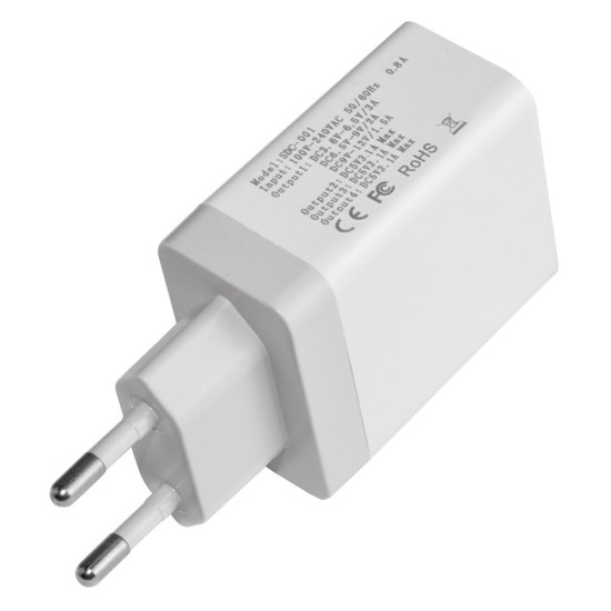 Makki бързо зарядно Fast Charger - QC3.0+3xUSB 30W White - MAKKI-QC48W4 Makki бързо зарядно Fast Charger - QC3.0+3xUSB 30W White - MAKKI-QC48W4