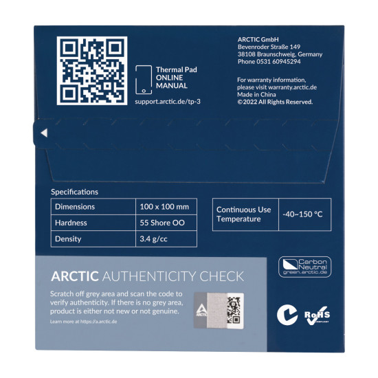 Arctic Термопад Thermal pad TP-3 100x100mm, 1.5mm - ACTPD00054A Arctic Термопад Thermal pad TP-3 100x100mm, 1.5mm - ACTPD00054A