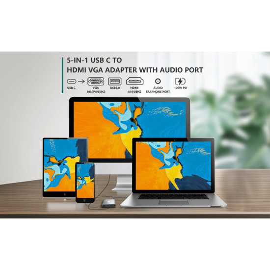 VCom докинг станция Docking Station Type-C Power Distribution 3.0 100W - HDMI, Type-C x 1, USB3.0 - CU4511 VCom докинг станция Docking Station Type-C Power Distribution 3.0 100W - HDMI, Type-C x 1, USB3.0 - CU4511