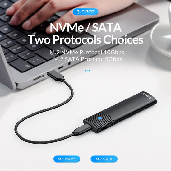 Orico външна кутия за диск Storage - Case - M.2 NVMe M/B key 10 Gbps White - PWM2-G2 Orico външна кутия за диск Storage - Case - M.2 NVMe M/B key 10 Gbps White - PWM2-G2