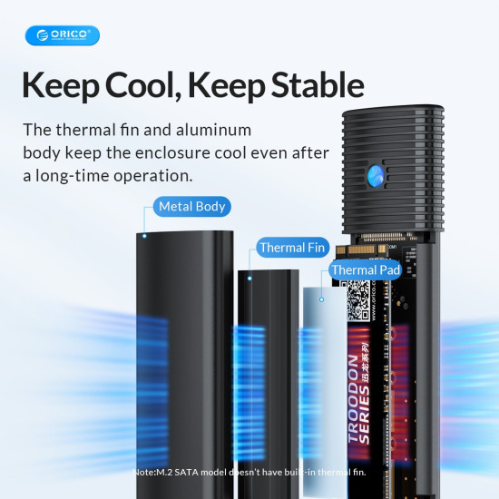 Orico външна кутия за диск Storage - Case - M.2 NVMe M/B key 10 Gbps Blue - PWM2-G2 Orico външна кутия за диск Storage - Case - M.2 NVMe M/B key 10 Gbps Blue - PWM2-G2