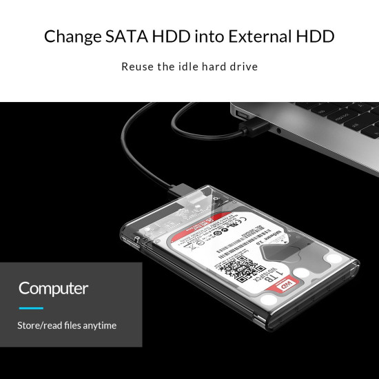 Orico външна кутия за диск Storage - Case - 2.5 inch 10Gbps Type-C Transparent - 2139C3-G2-CR-BP Orico външна кутия за диск Storage - Case - 2.5 inch 10Gbps Type-C Transparent - 2139C3-G2-CR-BP