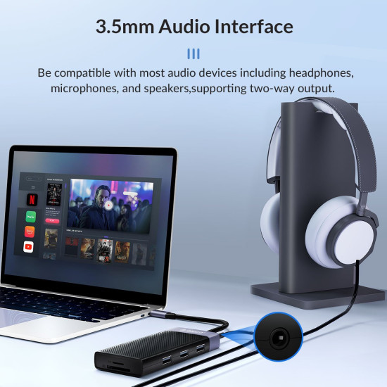 Orico докинг станция Type-C Docking Station Power Distribution 3.0 87W - HDMI, Type-C x 1, USB3.0 x 1, USB 2.0 x 2, LAN, SD, VGA, Audio - MDK-10P-BK Orico докинг станция Type-C Docking Station Power Distribution 3.0 87W - HDMI, Type-C x 1, USB3.0 x 1, USB 2.0 x 2, LAN, SD, VGA, Audio - MDK-10P-BK