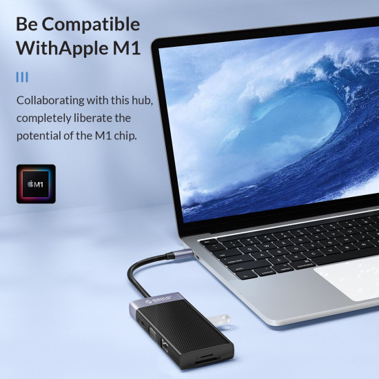 Orico докинг станция Type-C Docking Station Power Distribution 3.0 87W - HDMI, Type-C x 1, USB3.0 x 1, USB 2.0 x 2, LAN, SD, VGA, Audio - MDK-10P-BK Orico докинг станция Type-C Docking Station Power Distribution 3.0 87W - HDMI, Type-C x 1, USB3.0 x 1, USB 2.0 x 2, LAN, SD, VGA, Audio - MDK-10P-BK