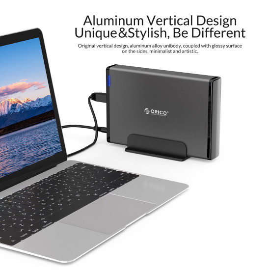 Orico кутия за диск Storage - Case - 3.5 inch Vertical, USB3.0, Power adapter, UASP, black - 7688U3-BK Orico кутия за диск Storage - Case - 3.5 inch Vertical, USB3.0, Power adapter, UASP, black - 7688U3-BK