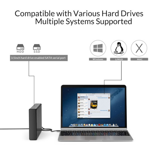 Orico кутия за диск Storage - Case - 3.5 inch Vertical, USB3.0, Power adapter, UASP, black - 7688U3-BK Orico кутия за диск Storage - Case - 3.5 inch Vertical, USB3.0, Power adapter, UASP, black - 7688U3-BK