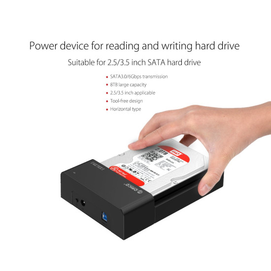 Orico докинг станция Storage - HDD/SSD Dock - 2.5 and 3.5 inch USB3.0 - 6518US3-V2 Orico докинг станция Storage - HDD/SSD Dock - 2.5 and 3.5 inch USB3.0 - 6518US3-V2
