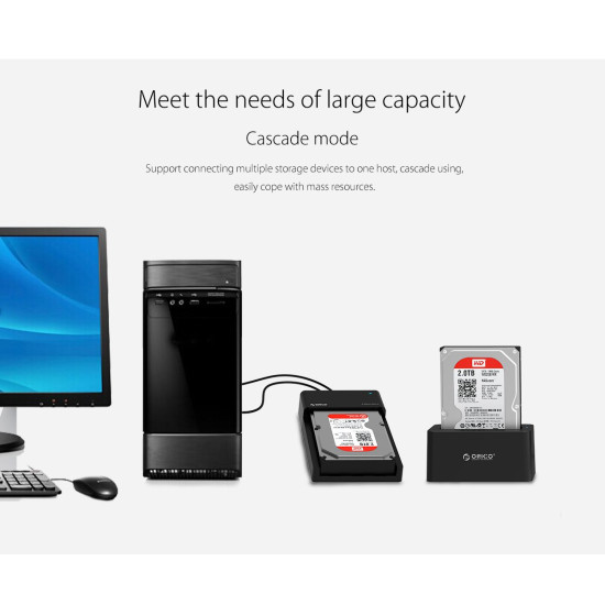 Orico докинг станция Storage - HDD/SSD Dock - 2.5 and 3.5 inch USB3.0 - 6518US3-V2 Orico докинг станция Storage - HDD/SSD Dock - 2.5 and 3.5 inch USB3.0 - 6518US3-V2