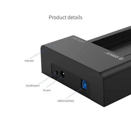 Orico докинг станция Storage - HDD/SSD Dock - 2.5 and 3.5 inch USB3.0 - 6518US3-V2 Orico докинг станция Storage - HDD/SSD Dock - 2.5 and 3.5 inch USB3.0 - 6518US3-V2