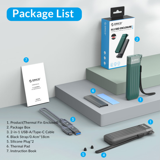 Orico външна кутия за диск Storage - Case - M.2 NVMe M-key 10 Gbps Space Gray - MM2C3-G2-GY Orico външна кутия за диск Storage - Case - M.2 NVMe M-key 10 Gbps Space Gray - MM2C3-G2-GY