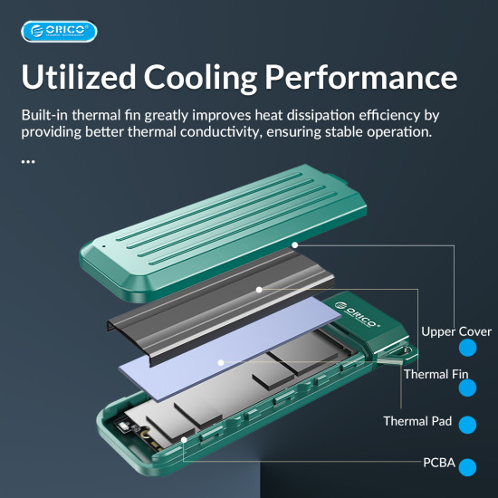 Orico външна кутия за диск Storage - Case - M.2 NVMe M-key 10 Gbps Space Gray - MM2C3-G2-GY Orico външна кутия за диск Storage - Case - M.2 NVMe M-key 10 Gbps Space Gray - MM2C3-G2-GY