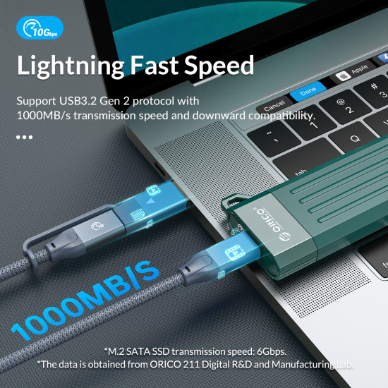Orico външна кутия за диск Storage - Case - M.2 NVMe M-key 10 Gbps Space Gray - MM2C3-G2-GY Orico външна кутия за диск Storage - Case - M.2 NVMe M-key 10 Gbps Space Gray - MM2C3-G2-GY