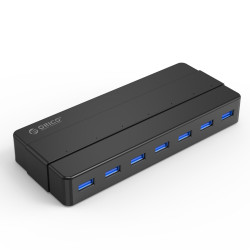Orico хъб USB3.0 HUB 7 port with Premium Power Adapter, Black - H7928-U3-V1-BK