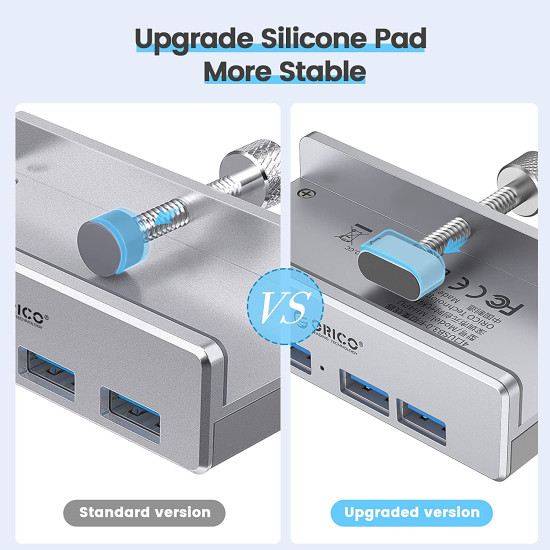 Orico хъб USB 3.0 HUB Clip Type 4 port - aux Micro-USB power input, Aluminum - MH4PU-P-SV Orico хъб USB 3.0 HUB Clip Type 4 port - aux Micro-USB power input, Aluminum - MH4PU-P-SV