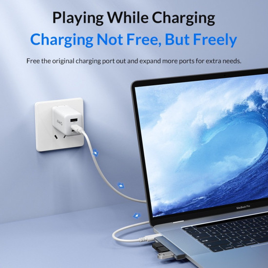 Orico хъб USB3.0/2.0 HUB 3 port TYPE C, Aluminum - AH-W13-GY Orico хъб USB3.0/2.0 HUB 3 port TYPE C, Aluminum - AH-W13-GY