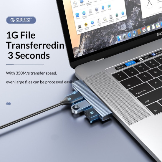 Orico хъб USB3.0/2.0 HUB 3 port TYPE C, Aluminum - AH-W13-GY Orico хъб USB3.0/2.0 HUB 3 port TYPE C, Aluminum - AH-W13-GY