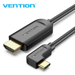 Vention Кабел Type-C to HDMI Cable Right Angle 1.5M Black - CGVBG
