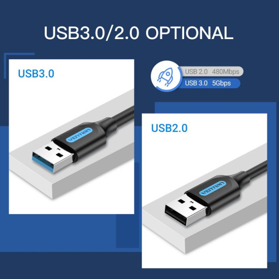 Vention Кабел USB 3.0 AM / AM - 1.5M Black - CONBG Vention Кабел USB 3.0 AM / AM - 1.5M Black - CONBG