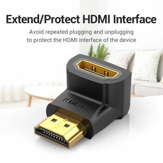 Vention Адаптер Adapter HDMI Right Angle 90 Degree M/F - AIOB0 Vention Адаптер Adapter HDMI Right Angle 90 Degree M/F - AIOB0