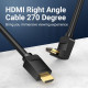 Vention Кабел HDMI Right Angle 270 Degree v2.0 M / M 4K/60Hz Gold - 1.5M Black - AAQBG Vention Кабел HDMI Right Angle 270 Degree v2.0 M / M 4K/60Hz Gold - 1.5M Black - AAQBG