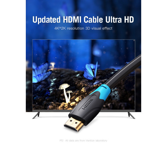 Vention Кабел HDMI v2.0 M / M 4K/60Hz Gold - 1M Black - AACBF