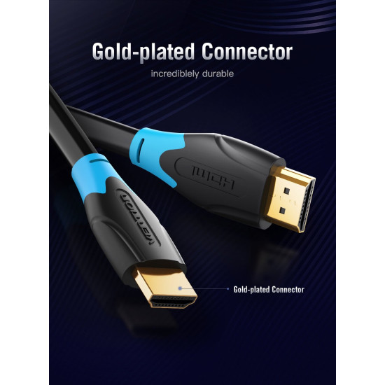 Vention Кабел HDMI v2.0 M / M 4K/60Hz Gold - 1.5M Black - AACBG