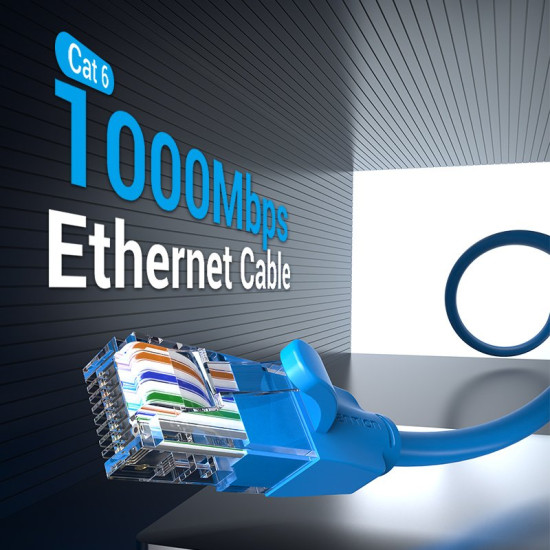Vention Кабел LAN UTP Cat.6 Patch Cable - 3M Blue - IBELI Vention Кабел LAN UTP Cat.6 Patch Cable - 3M Blue - IBELI