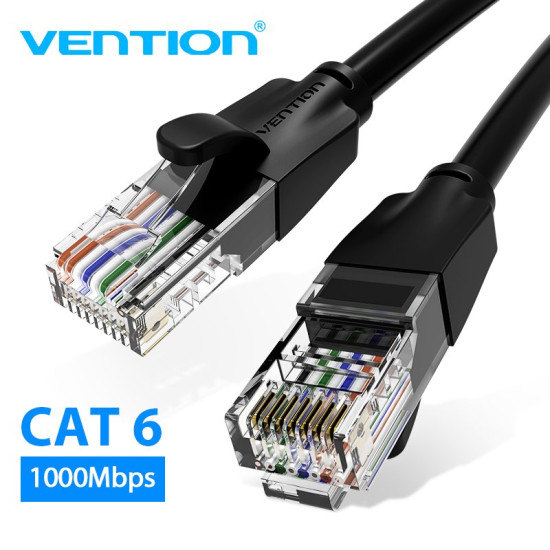 Vention Кабел LAN UTP Cat.6 Patch Cable - 2M Black - IBEBH Vention Кабел LAN UTP Cat.6 Patch Cable - 2M Black - IBEBH