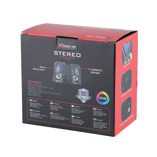 Xtrike ME тонколони Gaming Speakers 2.0 6W RGB Backlight, USB powered - SK-402 Xtrike ME тонколони Gaming Speakers 2.0 6W RGB Backlight, USB powered - SK-402