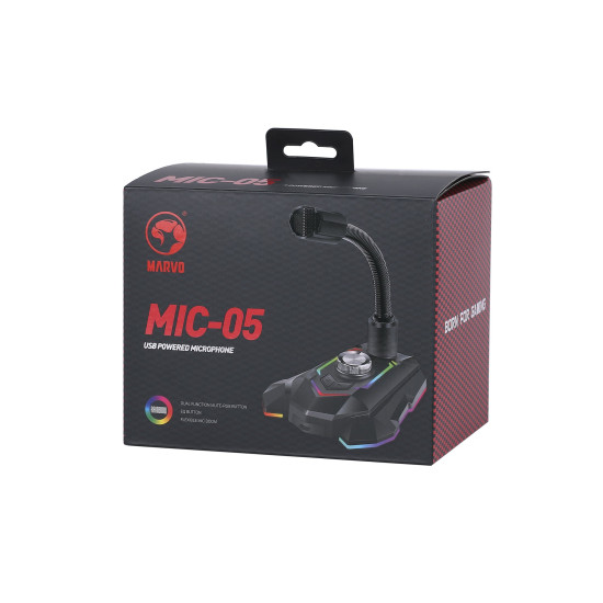 Marvo Геймърски микрофон Gaming USB Microphone - MIC-05 - USB, RGB Marvo Геймърски микрофон Gaming USB Microphone - MIC-05 - USB, RGB
