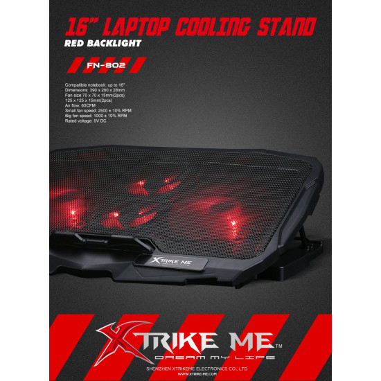 Xtrike ME охлаждане за лаптоп Notebook Cooler 16 Xtrike ME охлаждане за лаптоп Notebook Cooler 16