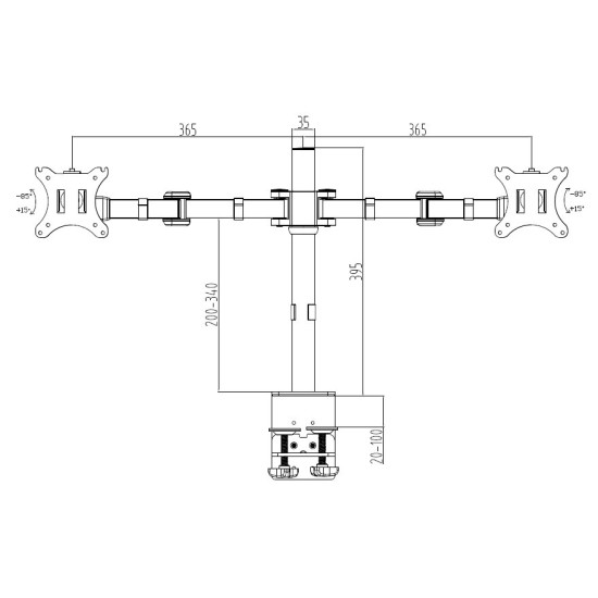 Makki Стойка за два монитора Monitor Mount - B2 Black - 2 Monitors - MA-B2-BK Makki Стойка за два монитора Monitor Mount - B2 Black - 2 Monitors - MA-B2-BK